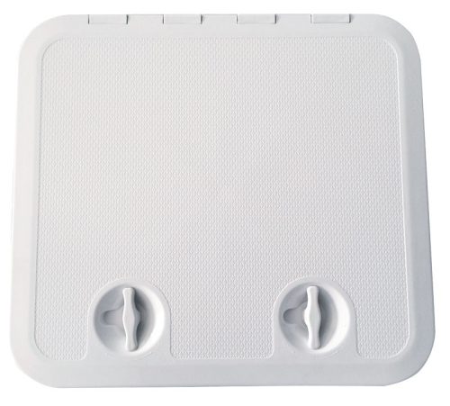 Pokrov predala z dvojno zaskočno zaporo, bel ABS, 460 x 510 mm,