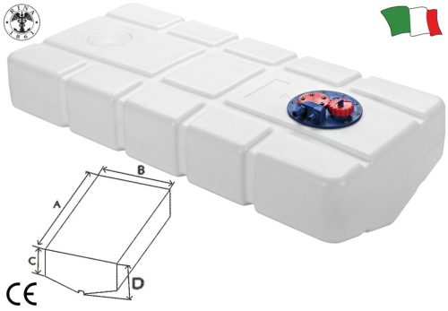 Rezervoar za gorivo v obliki klina za vgradnjo 57 litrov 60x50x15-23 cm