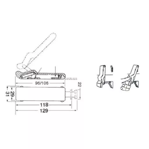 Retesz gumi rezgéscsillapító fehér 96 x 29 mm EVA