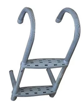 Stopnišče za čevlje iz belega aluminij-plastike 2 stopinji