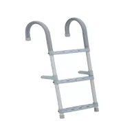   Lestev za čoln iz belega aluminij-plastičnega materiala, 3 stopinje