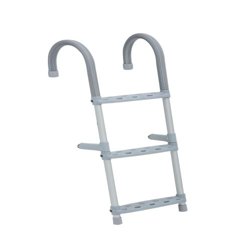 Lestev za čoln iz belega aluminij-plastičnega materiala, 3 stopinje