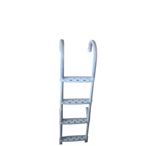 Čolnska lestev iz belega aluminij-plastike, 4 stopinje