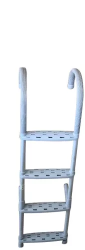 Čolnska lestev iz belega aluminij-plastike, 4 stopinje