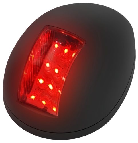 Fény LED piros 112,5° függ. fekete házban DAW