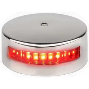 Svetilka LED rdeča 112,5° vodoravno v jeklenem ohišju