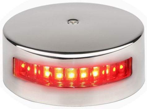 Fény LED piros 112,5° vízsz. acél házban DAW