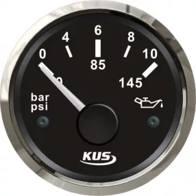 Merilnik tlaka olja 10 bar KUS črno-nerjaveče jeklo