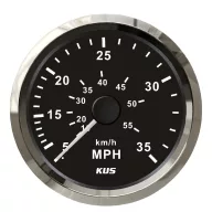 Tacho KUS 35 MPH iz nerjavečega jekla črne barve