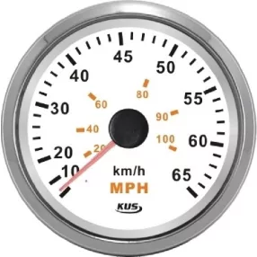 Števec hitrosti KUS 35 MPH iz nerjavečega jekla, bel