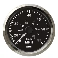 Tahometer KUS 55 MPH iz nerjavečega jekla, črne barve