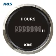 Števec ur KUS iz nerjavečega jekla, črne barve