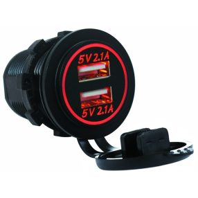 USB polnilec LED rdeča 12/24V - 3,1 A
