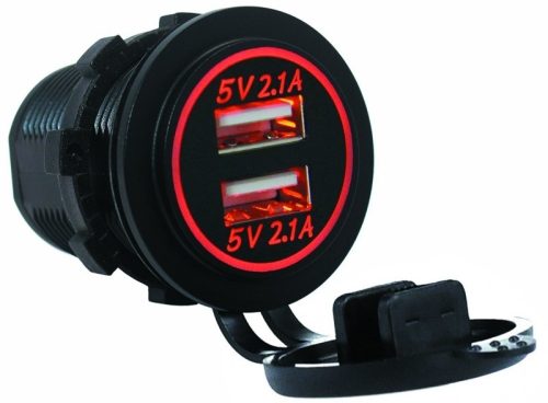USB polnilec LED rdeča 12/24V - 3,1 A