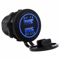 USB polnilec LED modra 12/24V - 4,2 A