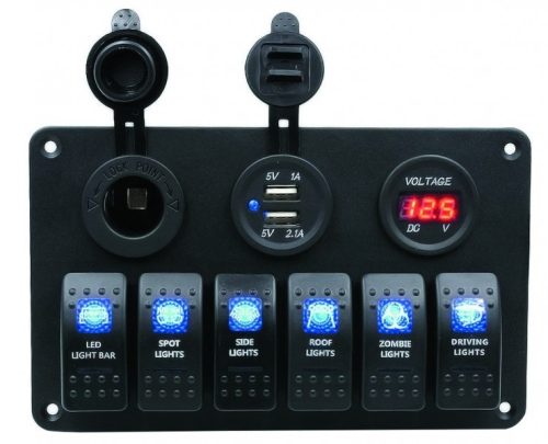 Nadzorna plošča 6 enot USB puščanje. Raztezni merilni trak