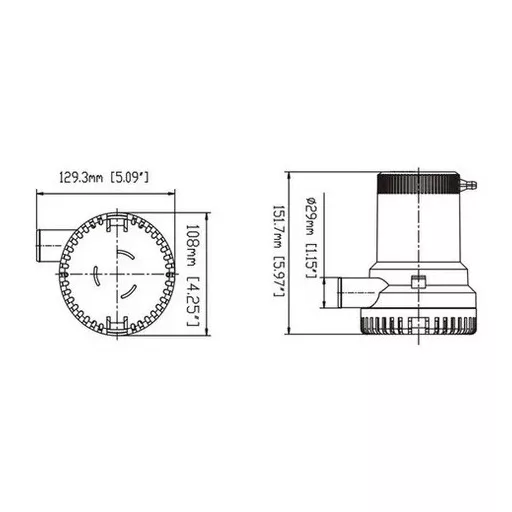 Črpalka za bilge 2000 GPH 12/24V