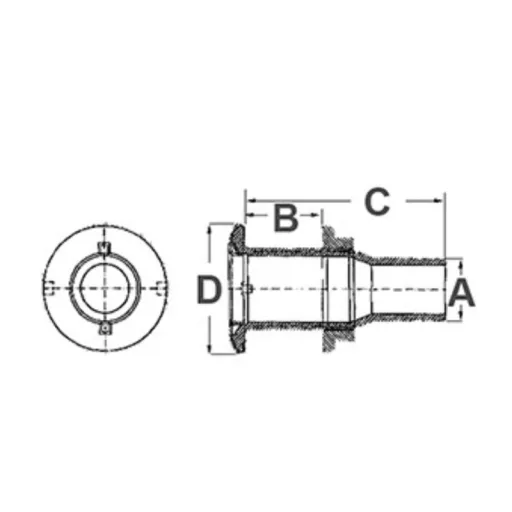 Plastični odtok za kobilico s premerom izliva 100 mm, 35 mm