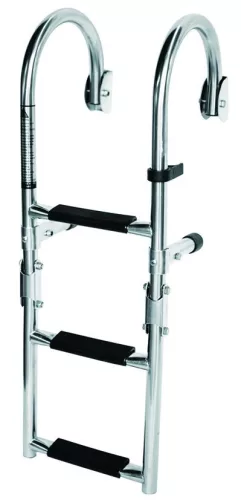 Lestev za čoln z 4-stopenjskim ročajem iz nerjavečega jekla 91x25 cm