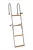 Lestev za čoln z 4 stopnicami, kovinsko-teakov ročaj, 110 cm