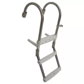   Stopnišče za čoln z 3 stopnjami iz nerjavečega jekla, plastični ročaj 78x30 cm