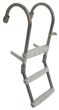 Lestev za čoln z 4 stopnjami, nerjaveče jeklo-plastično ogrodje 98x30 cm