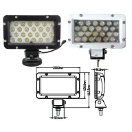 Iskalna svetilka z nosilcem 24 LED aluminij bela