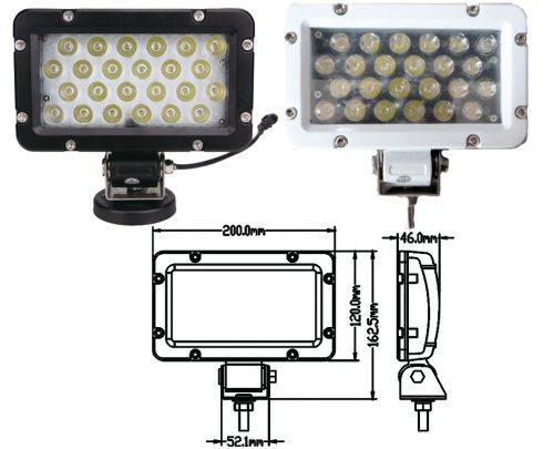 Iskalna svetilka z nosilcem 24 LED aluminij bela