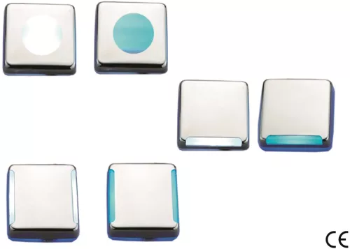 Kabinsko svetilo belo 9 LED kvadratno dno ABS/nerjaveče jeklo 45 mm