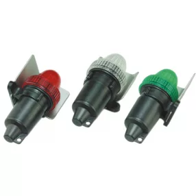   Okrogla LED, bela in stranska luč zelena-rdeča, komplet baterij