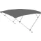 Bimini streha z dvojno konstrukcijo temno siva 225x170-190x129 cm