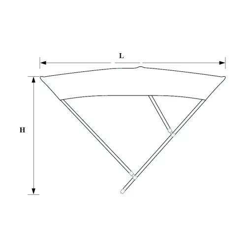 Bimini tető fix keret sötétkék 200 x 150 x 130 cm EVA