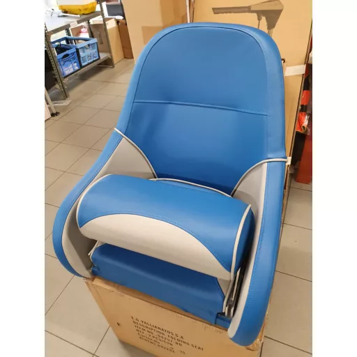 Sedež zložljiv navzgor, oceansko modro-siv