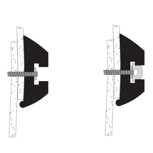 Gumijasti profil 40x20 mm črn