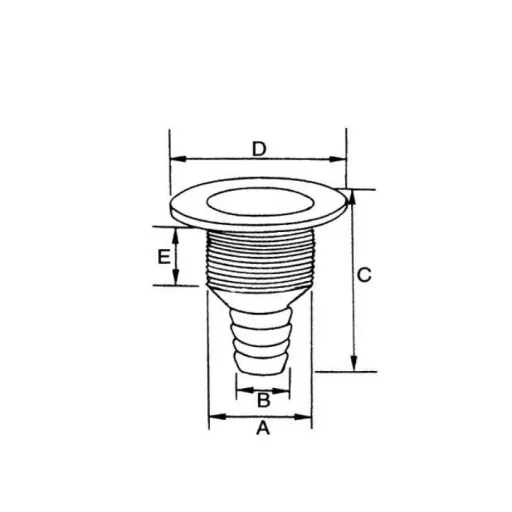 Izpust vode skozi telo 25x83 mm