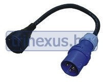 Adapter kabel 0,5 m CEE-vtič > Schuko spojka