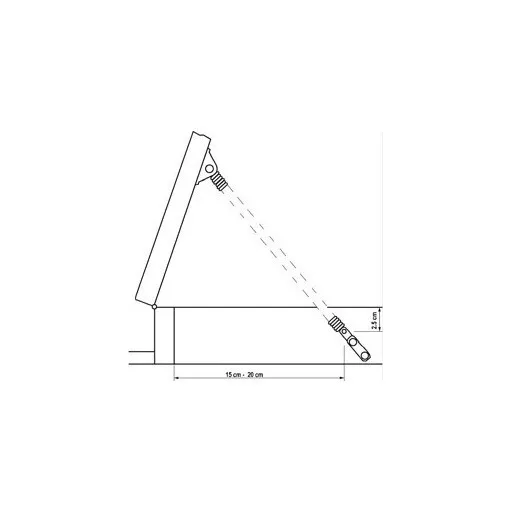 Stojalo za pokrov iz nerjavečega jekla 222 mm x 11 mm vodoravno