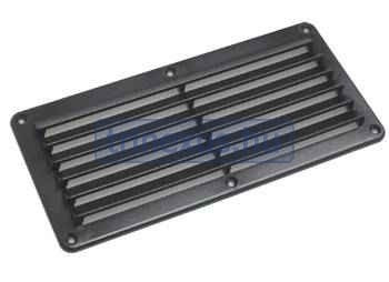 Prezračevalna rešetka iz črnega plastike 260x125mm
