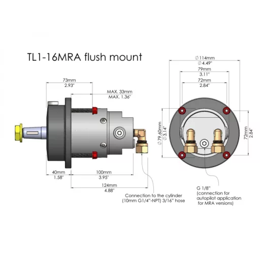 Hidravlični volan do 120 KM Hydrodrive MF115W-MRA