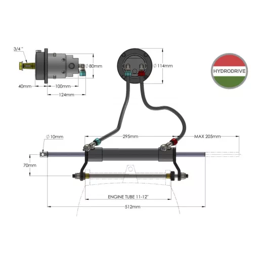 Hidravlični volan do 90 KM Hydrodrive MF90W