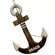 Leseni sidrni klin z napisom plaža 60 cm 